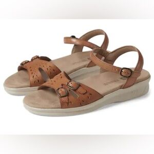 SAS Duo Quarter Strap Leather Comfort Sandals Hazel Size 8.5 Wide